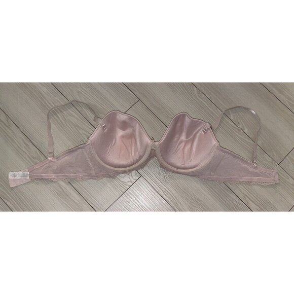 Jezebel 90774 Strapless Bra Multiway Lined Underwire Lace Womens 38C Beige - Picture 4 of 6